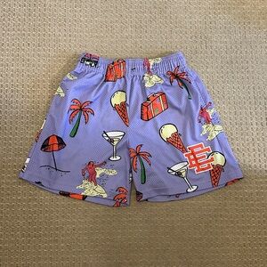 Eric Emanuel purple mesh basketball shorts size M